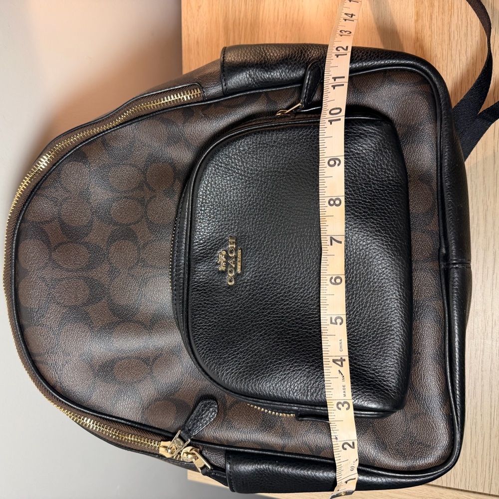 Coach Women's Court Backpack in Signature Canvas - Brown/Black - Picture 7 of 8